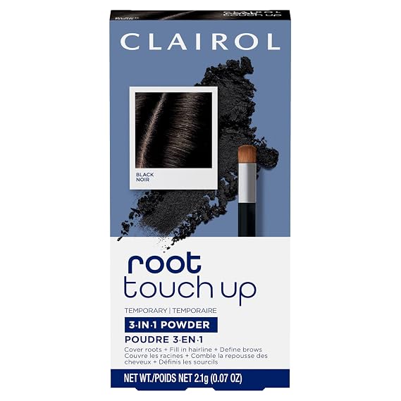 Clairol Root Touch-Up Temporary Concealing Powder, Black, Pack of 1