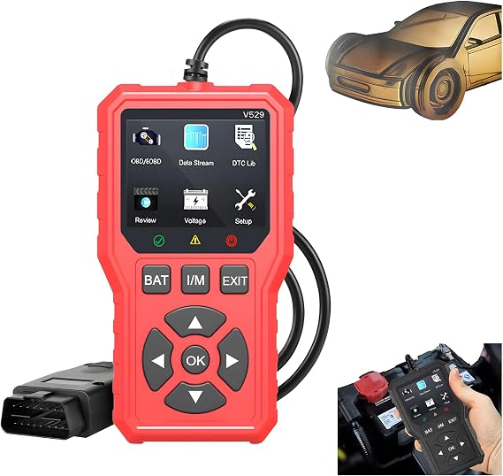 OBD2 Advanced Diagnostic Tool Professional Engine Code Reader, Car Scanner Engine Fault Scanner CAN Diagnostic Scan Tool for All OBD II Protocol Cars Since 1996 (Red)