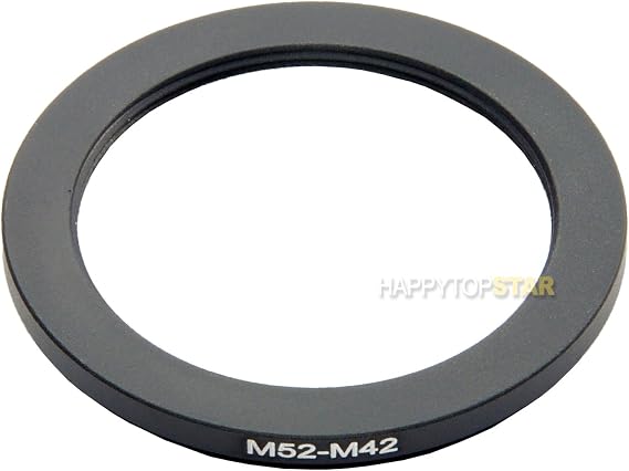 Metal M52 to M42 Male to Female 52mm to 42mm M52-M42 Step-Down Coupling Ring Adapter for Lens Filter