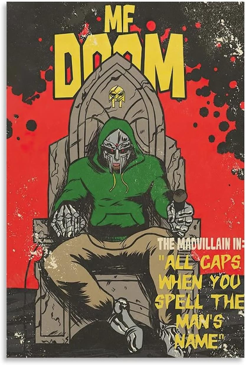MF Doom Retro Posters & Prints on Canvas Wall Art Poster For Room Decor Unframe 12x18inch(30x45cm)