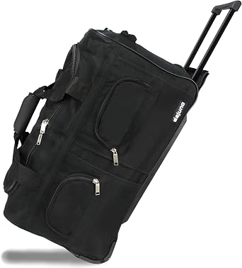 Dejuno 22-Inch Duffel Bag with Telescopic Handle In-Line Skate Wheels and Adjustable Shoulder Strap