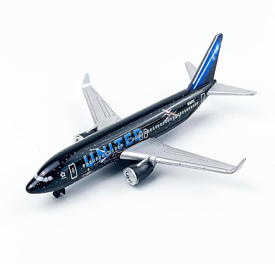 AVIAMUSE Model Airplane, United Black Livery Aircraft Planes Model Suitable for Collection and Christmas Birthday, Desktop Decor