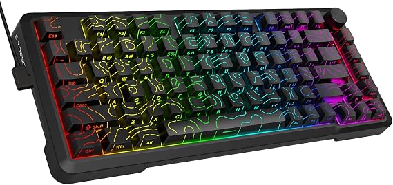 E-YOOSO 75% Wired Mechanical Gaming Keyboard, RGB Backlit, Red Switches