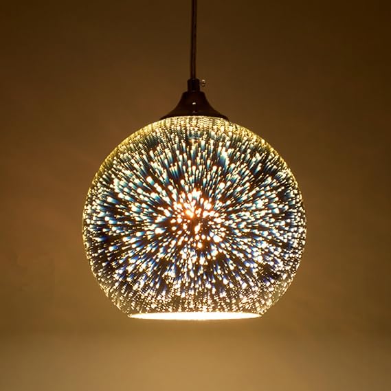 Mini Glass Pendant Lights Kitchen Island Handcrafted Blown Glass Ceiling Pendant Lighting Adjustable Indoor Hanging Light Fixture for Hallway,Dining Room,Style 2,15CM
