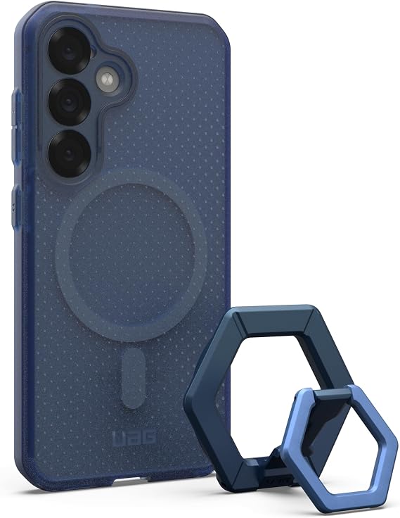 URBAN ARMOR GEAR UAG Designed for Samsung Galaxy S25 Case DOT, Compatible with Magnetic Charging Bundle with Magnetic Ring Stand (Cloud Blue + Mallard)