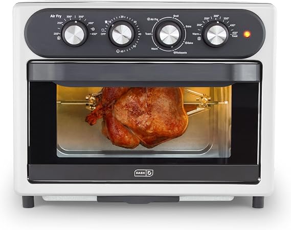 Dash Chef Series Air Fryer Oven - Convection Toaster Cooker & Electric Fry Oven - Has AirCrisp Technology & Versatile Cooking Functions - 7-in-1 Convection - Stainless Steel
