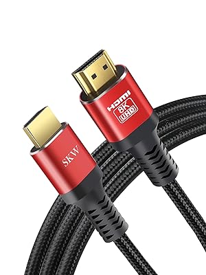 SKW HDMI Cable 30 ft, 8K@60Hz 4K@120Hz 48Gbps Ultra High Speed Nylon Braided HDMI 2.1 Cable with Gold-Plated Connectors, Compatible with PS5, Xbox, TV, Sony Bravia, Fire TV, Nintendo Switch