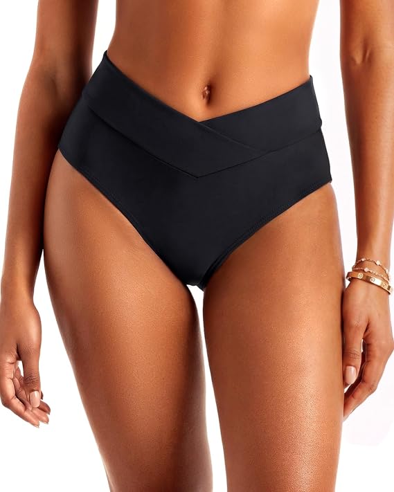 Zmart Women's V-Cut High-Waist Bikini Bottom