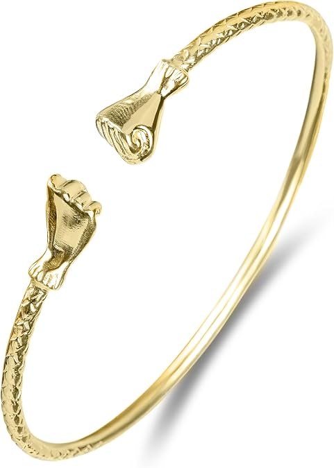 Solid .925 Sterling Silver Bangle Cuff Bracelet Large For Women Jewelry Stretch Bracelets Friendship Gift Birthday Gifts West Indian Bangle Fist Ends - 1 piece