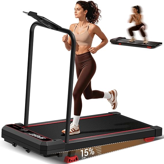 Walking Pad with Vibration Plate 15% Incline Walking Pad 3.0HP Portable Under Desk Treadmills for Home 265LBS Vibration Plate Combo with Remote Control