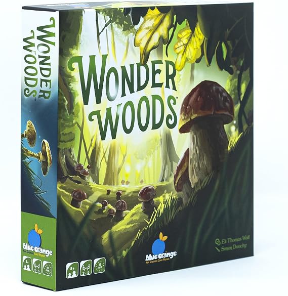 Wonder Woods Board Game by Blue Orange Games - Family or Adult Mushroom Theme Strategy Board Game for 2 to 5 Players. Recommended for Ages 8 & Up.