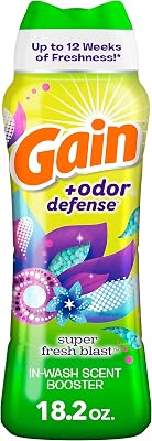 Gain  Odor Defense In-Wash Scent Booster, Super Fresh Blast Scent, 18.2 oz, HE Compatible