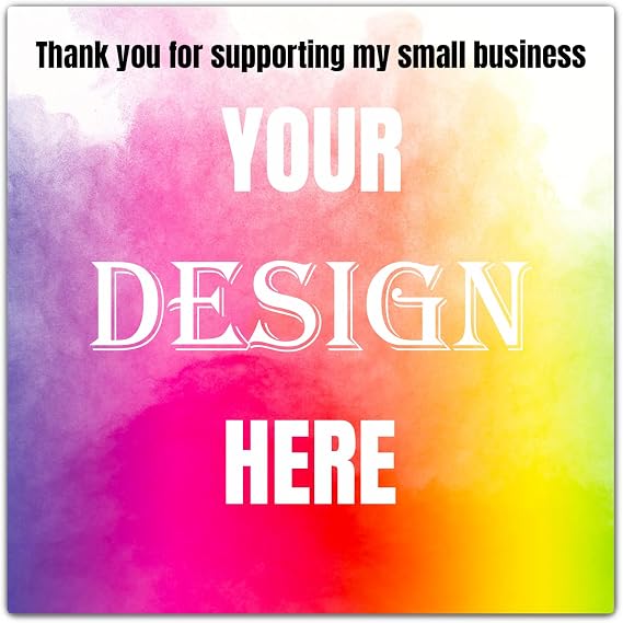 Custom Personalized Labels - 100-500 Stickers With Any Image, Logo, and Text for Business, Thank You Labels (Square, 2.5 Inch)