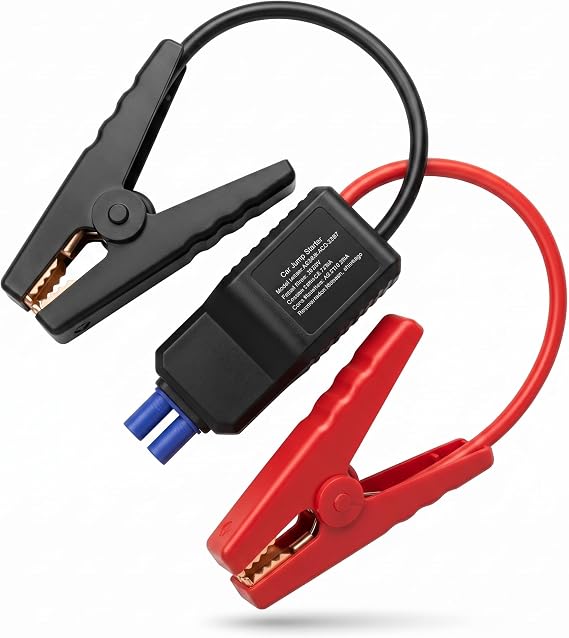 Car Jump Starter Cable Clamp, 12 V Emergency Booster Jumper Starter Replacement Cable, 5-in-1 Protection EC5 Connector & Alligator Clip, for Most Cars SUVs Trucks RVs (Red & Black)