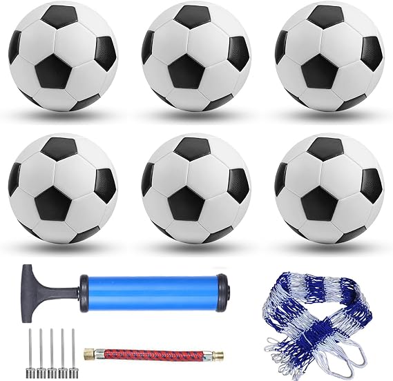 6 Pack Classic footballs Size 5/4/3 Includes Ball Pump and Net Bag，Football Training Ball Practice Adults，Competition FootballS for Indoor Outdoor