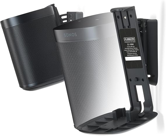 Pair, Black - Flexson Pair Wall Mount for Sonos One - Black