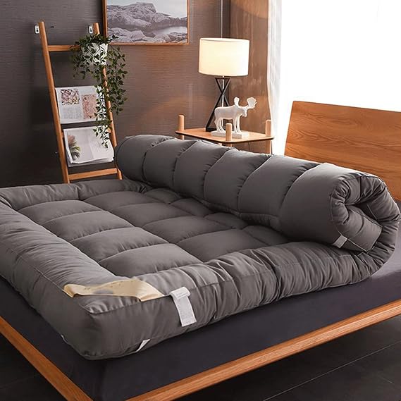 Full Size Japanese Floor Futon Mattress,Foldable Roll Up Futon Mattress,Portable Sleeping Pad For Home Dormitory(Size:60x120cm)