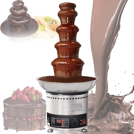 4/5/6/7 Tier Chocolate Fountain Machine,Electric Chocolate Melting Fountain Nostalgia Machine,Chocolate Melting Fondue,Chocolate Melting Machine for Party Banquet Cake Shop Restaurant,5Tier