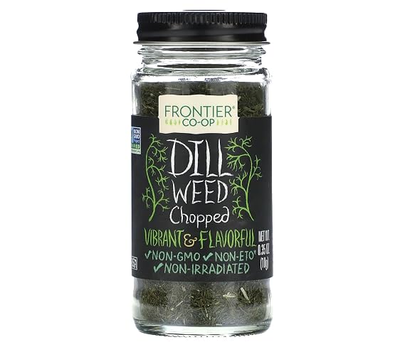 Frontier Co-op Dill Weed, Cut & Sifted, 0.35 oz - Vibrant and Flavorful Dill for Seasoning Blends, Dips, Fish, and Salads