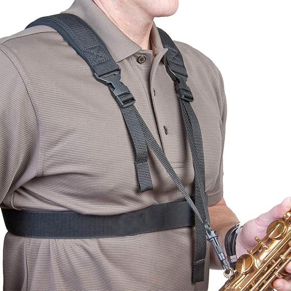 Neotech Sax Practice Harness, Swivel Saxophone Strap (2501512), Black, Memory Foam