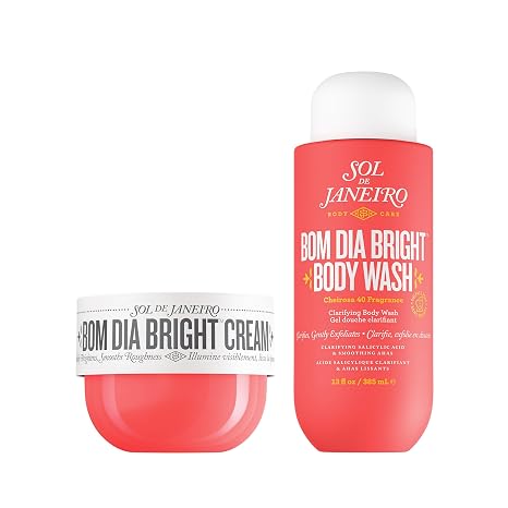 Sol de Janeiro Bom Dia Bright Cream and Body Wash Duo | Full Size Bom Dia Bright Shower Bundle | Clarifying and Smoothing | Cheirosa 40 Scent