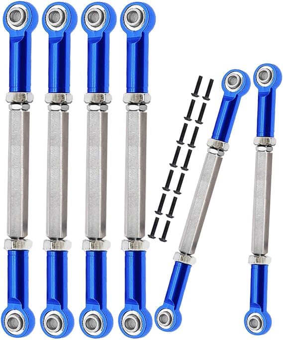 Turnbuckles Camber Links Upgrades Parts for Ecx 1/10 2WD Ruckus Axe Brutus Circuit AMP MT AMP DB AMP Crush K&N Torment,6PCS Aluminum Adjustable Turnbuckles,Replace ECX1046,Navy Blue