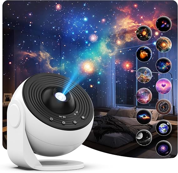 Star Projector, Planetarium Projector for Bedroom, Ultra Clear Night Light, 4K Replaceable, 13 Galaxy Discs 360 Degree Rotation, Real Sky Light PRO Upgrade