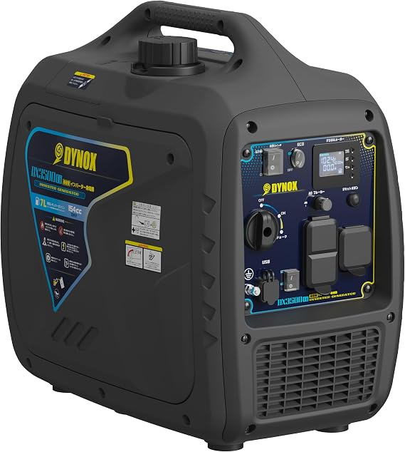 DX3500Ei Inverter Generator, 3.5 kVA, Max 4.0 kVA, Pure Sine Wave, Quiet Type, 58 dBA, Equipped with Electric Starter, One Push Start, 20 A/30 A, AC Output, USB/Type-C, 7 L Tank, Long Operation, 50/60 Hz Switching, Multifunctional Digital Meter, Eco Mode, For Disaster Prevention, Outdoors, Mobile Sales, Business Use