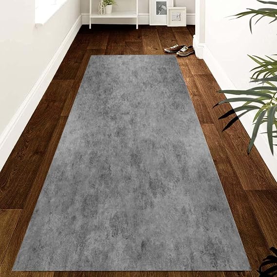 Runner Rug, Entrance Mat for Hallway, Runner Rug Long Hallway Runner Grey Rug, Bedroom Carpet Kitchen Floor Mat with Rubber Backed, Non Slip Washable Area Rug, 180 200 300 400 Cm(120cm x 500cm (4ft X