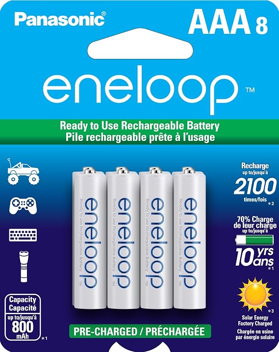 Eneloop Panasonic BQ-CC55SBA Advanced Individual & BK-3MCCA8BA AA 2100 Cycle Ni-MH Pre-Charged Rechargeable & BK-4MCCA8BA AAA 2100 Cycle Ni-MH Pre-Charged Rechargeable