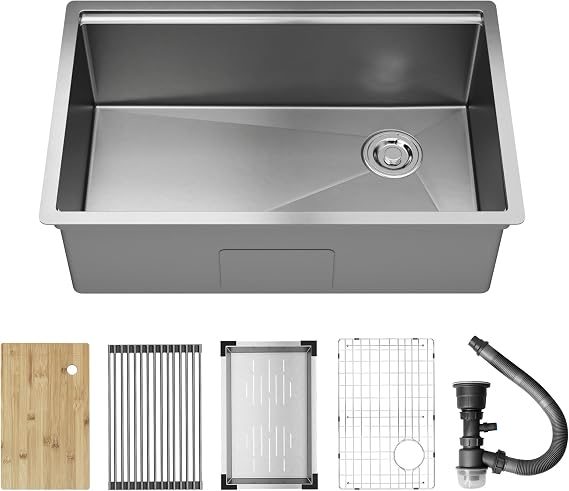 DeerValley 76 x 48 cm Undermount Kitchen Sink Stainless Steel Workstation