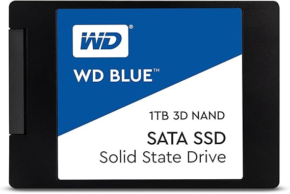 Western Digital 1TB WD Blue 3D NAND Internal PC SSD - SATA III 6 Gb/s, 2.5"/7mm, Up to 560 MB/s - WDS100T2B0A