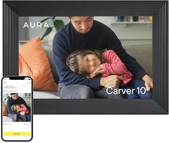 ver HD Smart Digital Picture Frame 10.1 Inch WiFi Cloud Digital Photo Frame, Free Unlimited Storage, Send Photos from Anywhere - Gravel