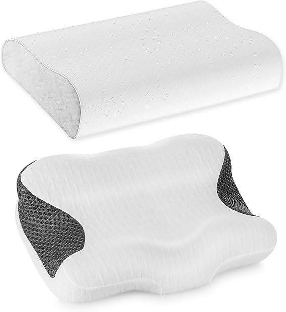 Elviros Memory Foam Pillows for Neck Pain Relief, Ergonomic Orthopedic Pillow for Sleeping