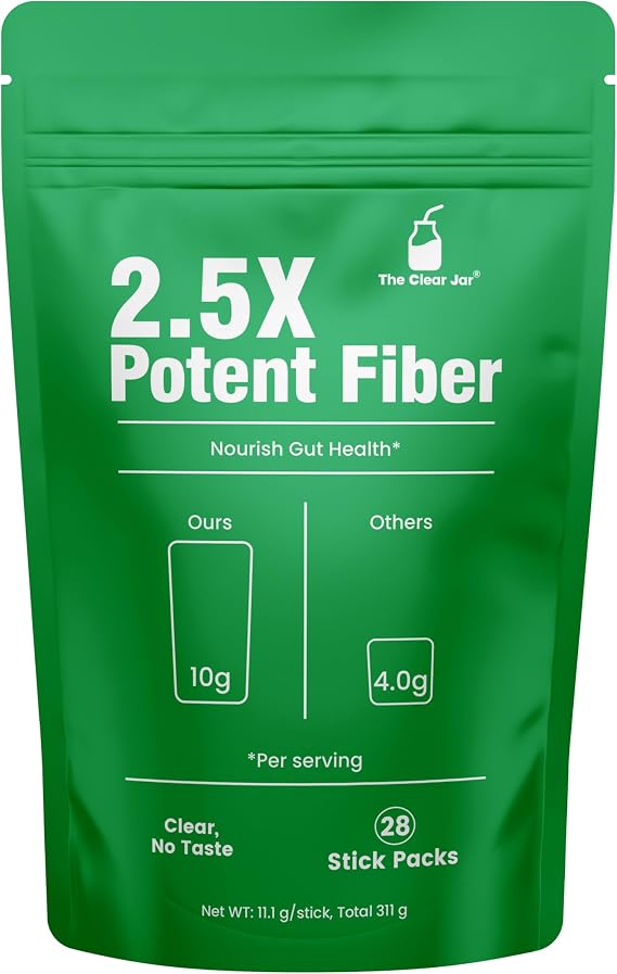 2.5X Potent Fiber 10g Tasteless, Soluble, 36% Daily Fiber Intake 28 Single Packs