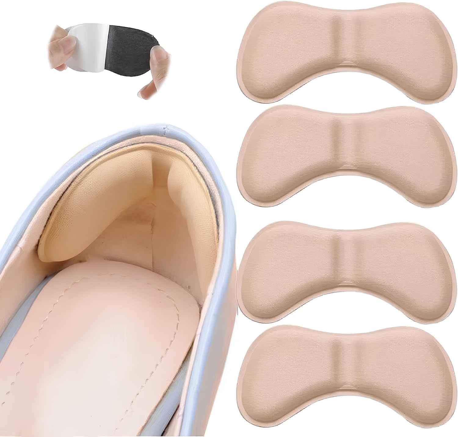 Kanji 2 Pair Skin Color Shoes Heel Anti-Shooting and Collapsing Pad – 5mm Thickness Soft Heel Support Pad For Comfortable Walking