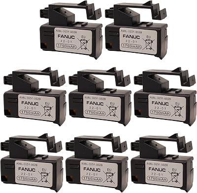 8Pcs 3V 1750mAh PLC Battery Replacement for FANUC A02B-0323-K102 Part NO A98L-0031-0028, Lithium Battery in Hard CASE, FANUC CNC Machine controler Battery