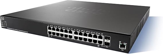 Cisco SG350-28MP Managed Switch with 28 Gigabit Ethernet (GbE) Ports with 24 Gigabit Ethernet RJ45 Ports Plus 2 SFP Slots, 2 Gigabit Ethernet Combo Plus 382W PoE, Limited Lifetime Protection
