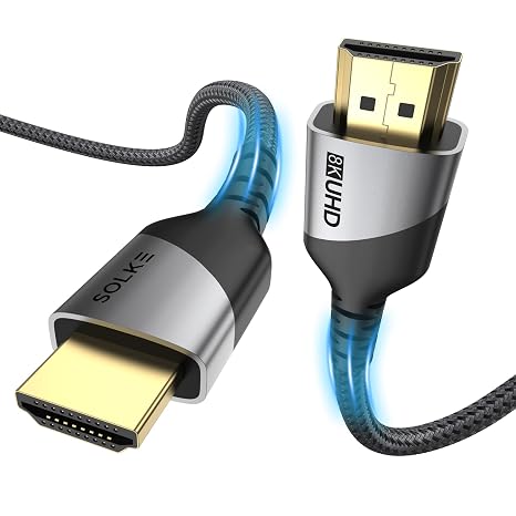 HDMI 2.1 Kablo UHD 8K 60Hz 4K 120Hz 48Gbps HDR eARC HDCP TV Monitör PS5 Xbox Görüntü Kablosu Örgülü Alüminyum (2 Metre)