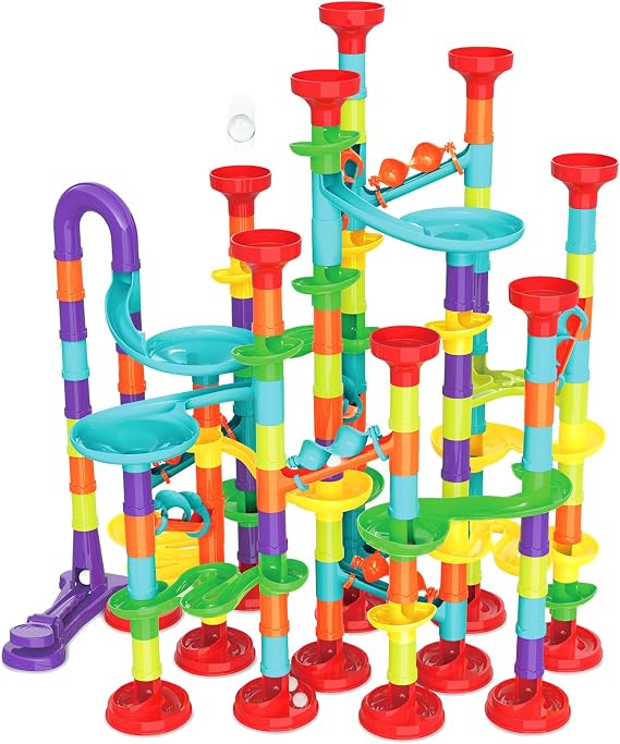 197P Set Slope Toy, Marble Rolling, Children's Toy, Marble Rolling Toy, Assembly DIY Bead Coaster, Looping, Building Blocks, Children, Indoor Play, Educational Toy, 3D Puzzle, Birthday, Christmas Gift