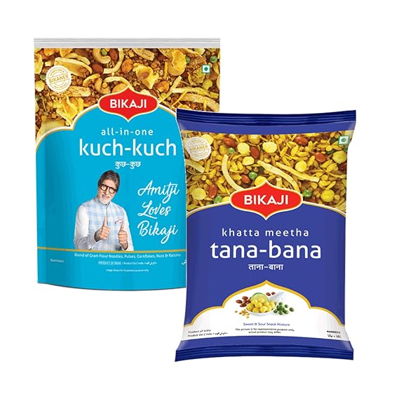 Bikaji All in One Mix & Khatta Meetha 400g Each Combo