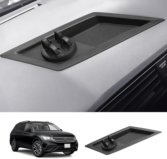 LUWU for 2018-2024 Volkswagen Tiguan Dashboard Center Console Organizer 2024 VW Tiguan Storage Box w/Phone Holder Armrest Organizer 2024 Tiguan Console Organizer Tray 2023 2024 VW Tiguan Accessories