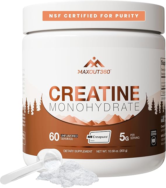 Creapure Creatine Monohydrate Powder, Unflavored, 60 Servings