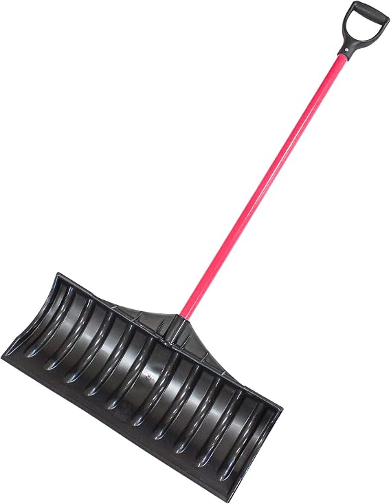 Bully Tools 27" Poly Snow Pusher Fiberglass D-Grip, Made in USA