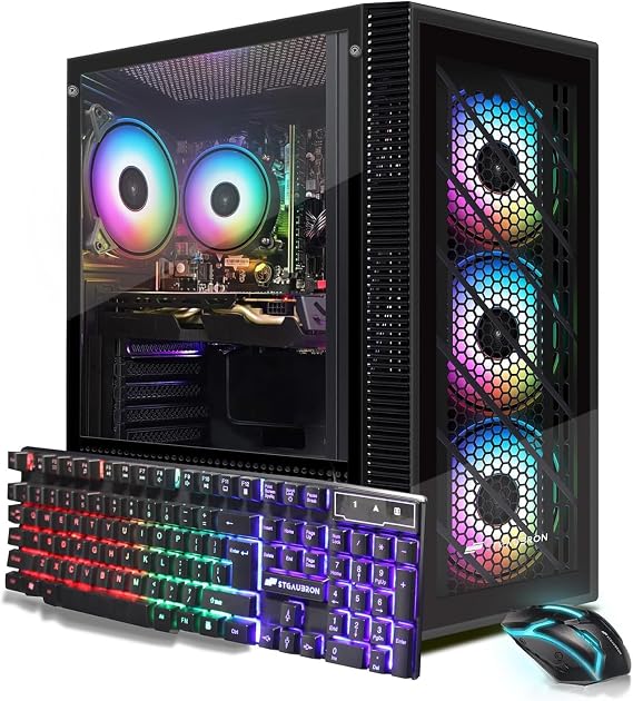 STGAubron Gaming PC Desktop,Core i5-9400F,RX 580 16G,16G DDR4,1T SSD | Gaming Computer Tower for Streaming,Video Editing,Home,School,I5 up to 4.1GHz,ARGB Fan,WiFi 6,BT 5.0,4K DP,HDMI,Win11 Home