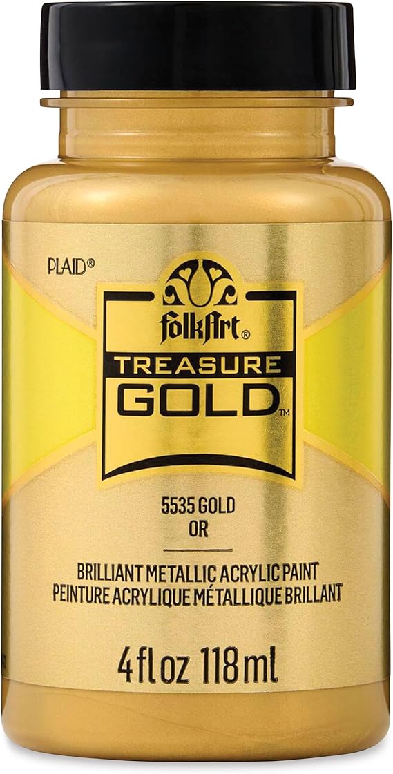 FolkArt Gold Treasure Brilliant Metallic Acrylic Paint, 4 oz