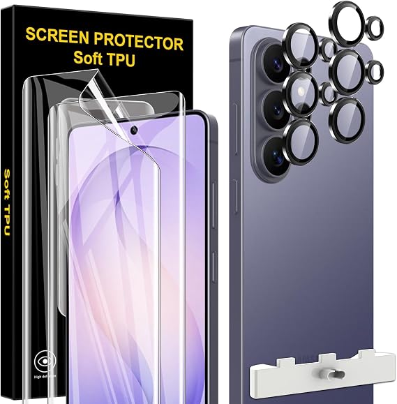 [2+2 Pack Soft Screen Protector for Samsung Galaxy S26 Ultra 5G,Flexible TPU Film for Samsung S26 Ultra 5G [Not Glass] with Rear Camera Protector Film [Scratchproof] [No Bubbles]