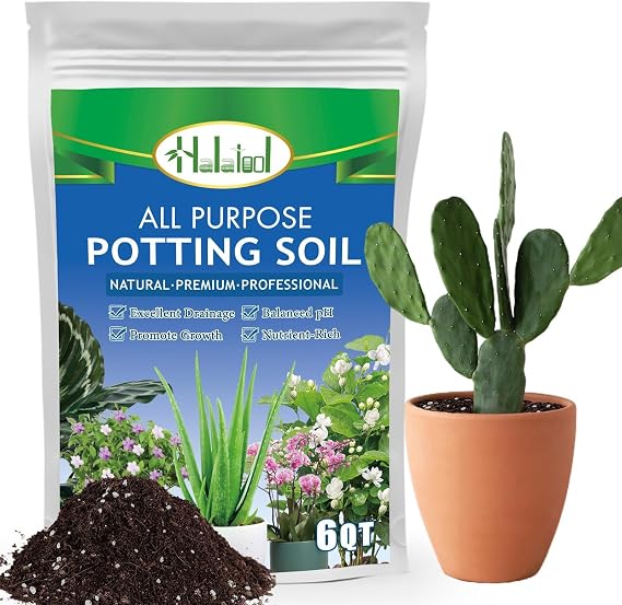 Halatool 6QT Potting Soil Mix, Indoor & Outdoor Plants, Succulents, Orchids | For gardens, vegetables, herbs & aloes; organic soil, top soil, flower soil & indoor plant soil. Nutrient-rich, well-draining