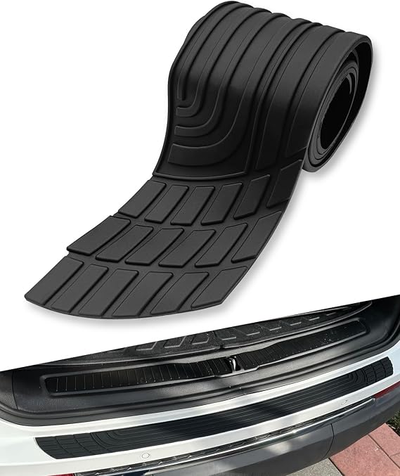 Car Rear Bumper Protector, 41" x 3.4" Universal Anti-Scratch Rear Bumper Guard for Cars/SUV, Black Heavy Duty Rubber Back Bumper Protector Trunk Automotive Exterior Accessories