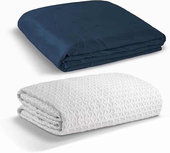 Bedgear Cooling Blanket Queen & Ver-Tex Mattress Protector Bundle Dual-Sided Cooling Blanket & Waterproof Mattress Cover for Hot Sleepers Lightweight, Hypoallergenic, All-Season Comfort